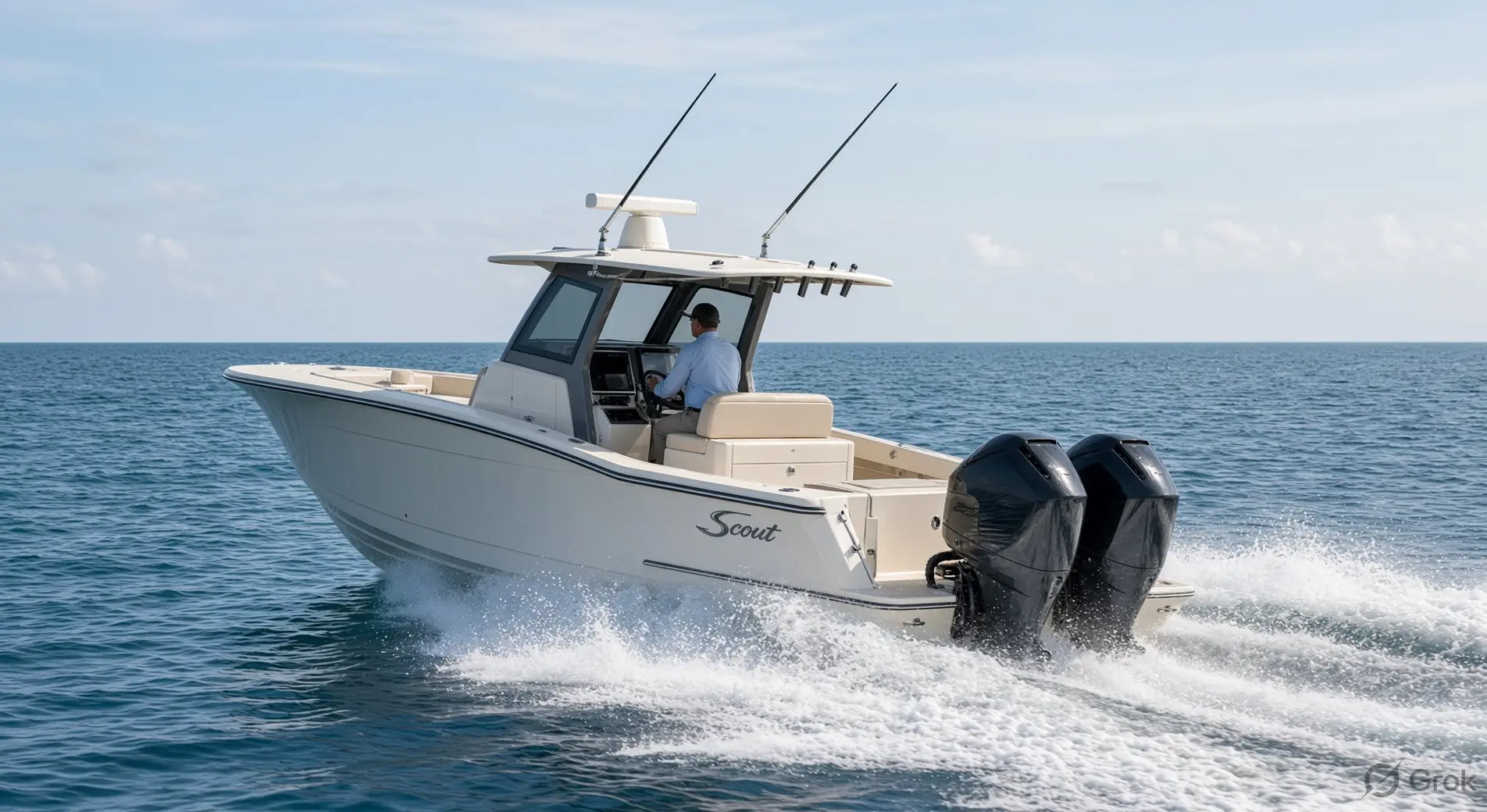 Scout 315 LXF beach platforms and transom